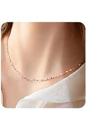 [Pancert] 人気 ネックレス レディース 鎖骨 ステンレス鋼 18金 18K メッキ 金属アレルギー対応 つけっぱなし チェーン 繊細 シンプル キラキラ