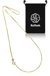 [RaHash] ネックレス チェーン ゴールド レディース ベネチアン シルバー 925 18金コーティング 幅1mm 40cm | デコルテを美しく、華奢見えを叶える、シルバー925 ベネチアンチェーン